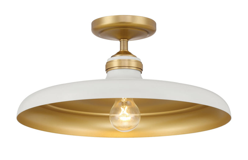 One Light Semi Flush Mount<br /><span style="color:#4AB0CE;">Entrega: 16-17 semanas en USA</span><br /><span style="color:#4AB0CE;font-size:60%;">PREGUNTE POR ENTREGA EN PANAMA</span><br />Collection: Crowne<br />Finish: Off White Cream