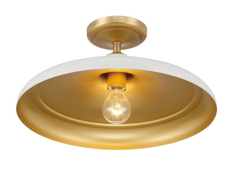 One Light Semi Flush Mount<br /><span style="color:#4AB0CE;">Entrega: 16-17 semanas en USA</span><br /><span style="color:#4AB0CE;font-size:60%;">PREGUNTE POR ENTREGA EN PANAMA</span><br />Collection: Crowne<br />Finish: Off White Cream