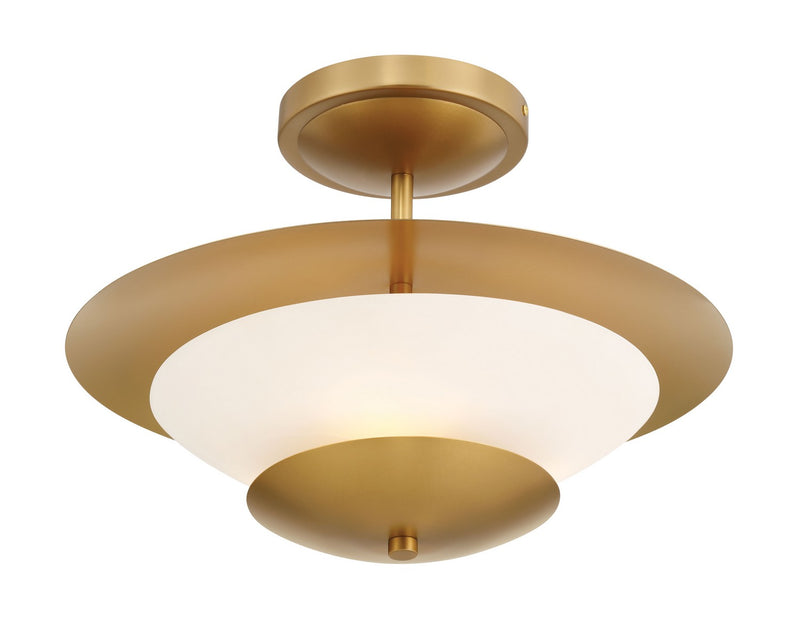 Three Light Semi Flush Mount<br /><span style="color:#4AB0CE;">Entrega: 4-10 dias en USA</span><br /><span style="color:#4AB0CE;font-size:60%;">PREGUNTE POR ENTREGA EN PANAMA</span><br />Collection: Solara<br />Finish: Legacy Brass