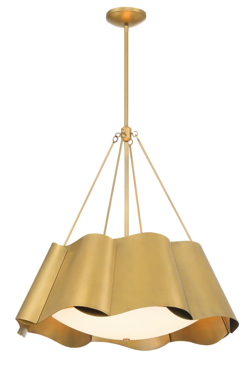Four Light Pendant<br /><span style="color:#4AB0CE;">Entrega: 4-10 dias en USA</span><br /><span style="color:#4AB0CE;font-size:60%;">PREGUNTE POR ENTREGA EN PANAMA</span><br />Collection: Waveform<br />Finish: Legacy Brass