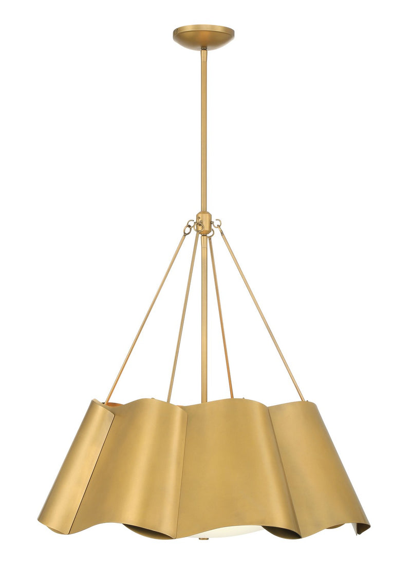 Four Light Pendant<br /><span style="color:#4AB0CE;">Entrega: 4-10 dias en USA</span><br /><span style="color:#4AB0CE;font-size:60%;">PREGUNTE POR ENTREGA EN PANAMA</span><br />Collection: Waveform<br />Finish: Legacy Brass