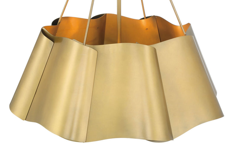 Four Light Pendant<br /><span style="color:#4AB0CE;">Entrega: 4-10 dias en USA</span><br /><span style="color:#4AB0CE;font-size:60%;">PREGUNTE POR ENTREGA EN PANAMA</span><br />Collection: Waveform<br />Finish: Legacy Brass