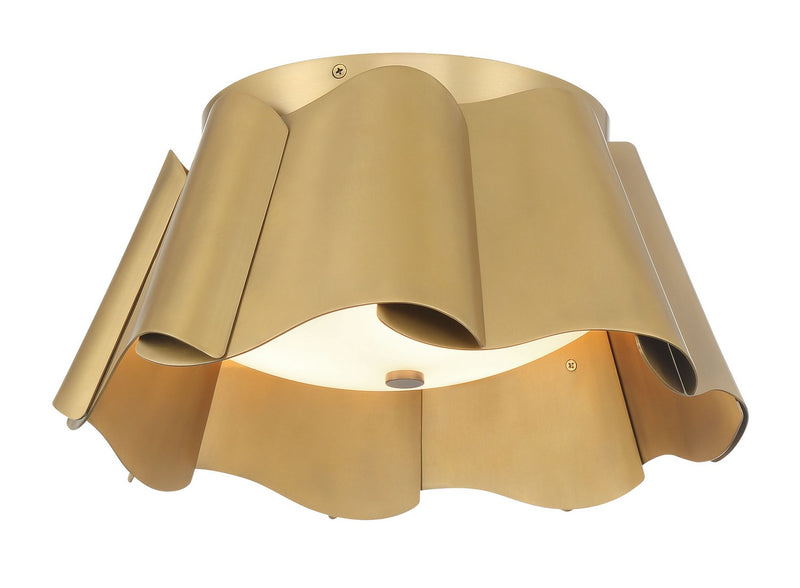 Three Light Flush Mount<br /><span style="color:#4AB0CE;">Entrega: 4-10 dias en USA</span><br /><span style="color:#4AB0CE;font-size:60%;">PREGUNTE POR ENTREGA EN PANAMA</span><br />Collection: Waveform<br />Finish: Legacy Brass
