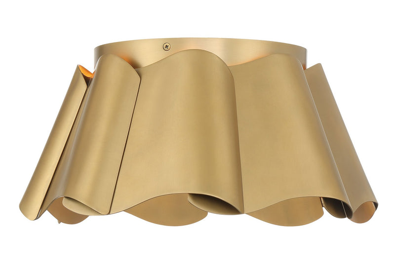Minka-Lavery - 3955-732 - Three Light Flush Mount - Waveform - Legacy Brass