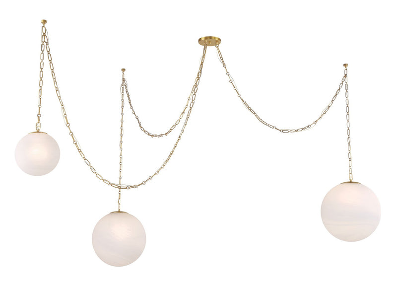 Three Light Pendant<br /><span style="color:#4AB0CE;">Entrega: 5-6 semanas en USA</span><br /><span style="color:#4AB0CE;font-size:60%;">PREGUNTE POR ENTREGA EN PANAMA</span><br />Collection: Marbelle<br />Finish: Legacy Brass