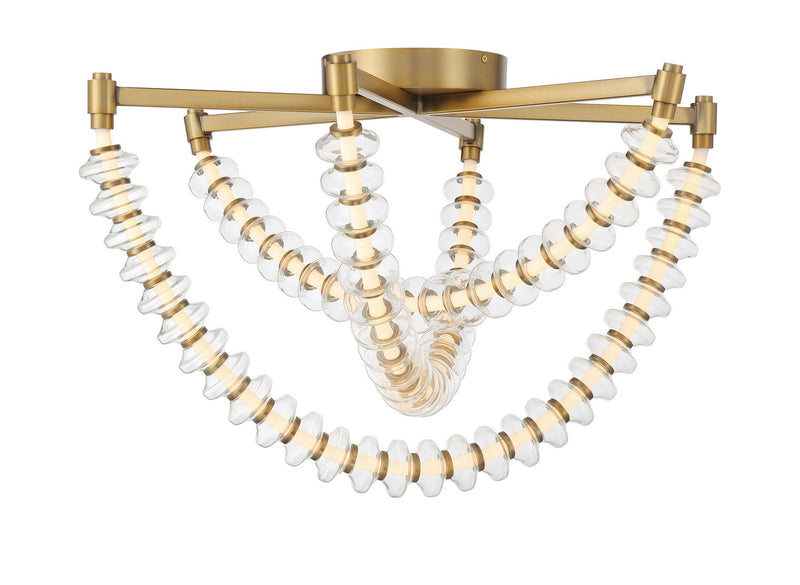 LED Flush Mount<br /><span style="color:#4AB0CE;">Entrega: 2-3 semanas en USA</span><br /><span style="color:#4AB0CE;font-size:60%;">PREGUNTE POR ENTREGA EN PANAMA</span><br />Collection: Pearl<br />Finish: Legacy Brass