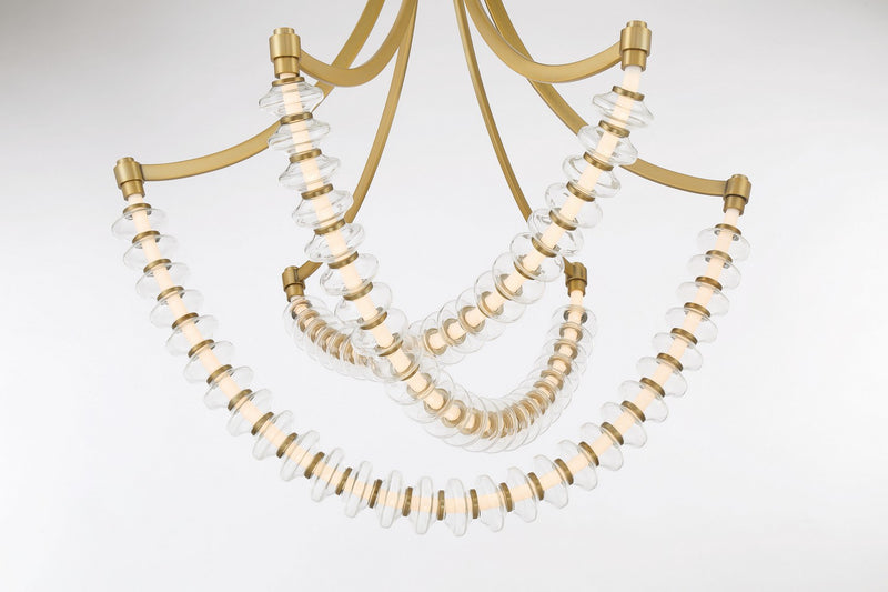 LED Chandelier<br /><span style="color:#4AB0CE;">Entrega: 4-10 dias en USA</span><br /><span style="color:#4AB0CE;font-size:60%;">PREGUNTE POR ENTREGA EN PANAMA</span><br />Collection: Pearl<br />Finish: Legacy Brass