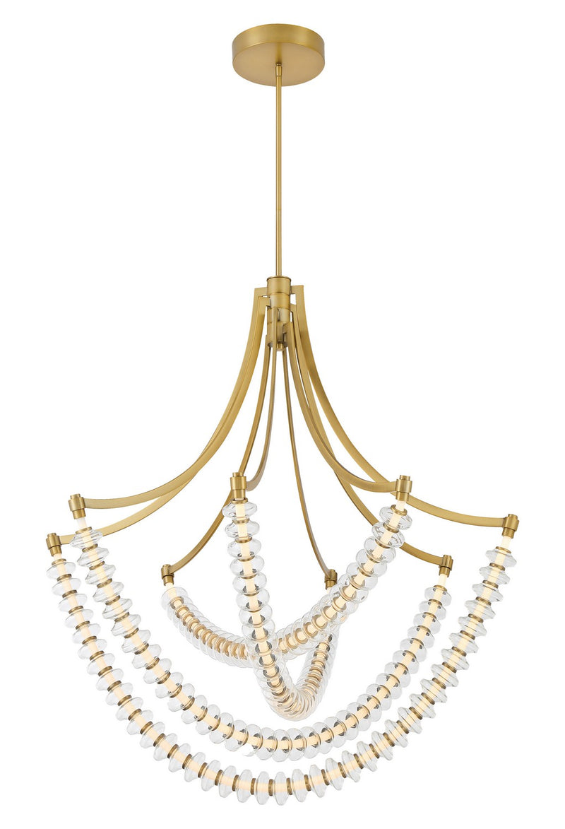 LED Chandelier<br /><span style="color:#4AB0CE;">Entrega: 4-10 dias en USA</span><br /><span style="color:#4AB0CE;font-size:60%;">PREGUNTE POR ENTREGA EN PANAMA</span><br />Collection: Pearl<br />Finish: Legacy Brass