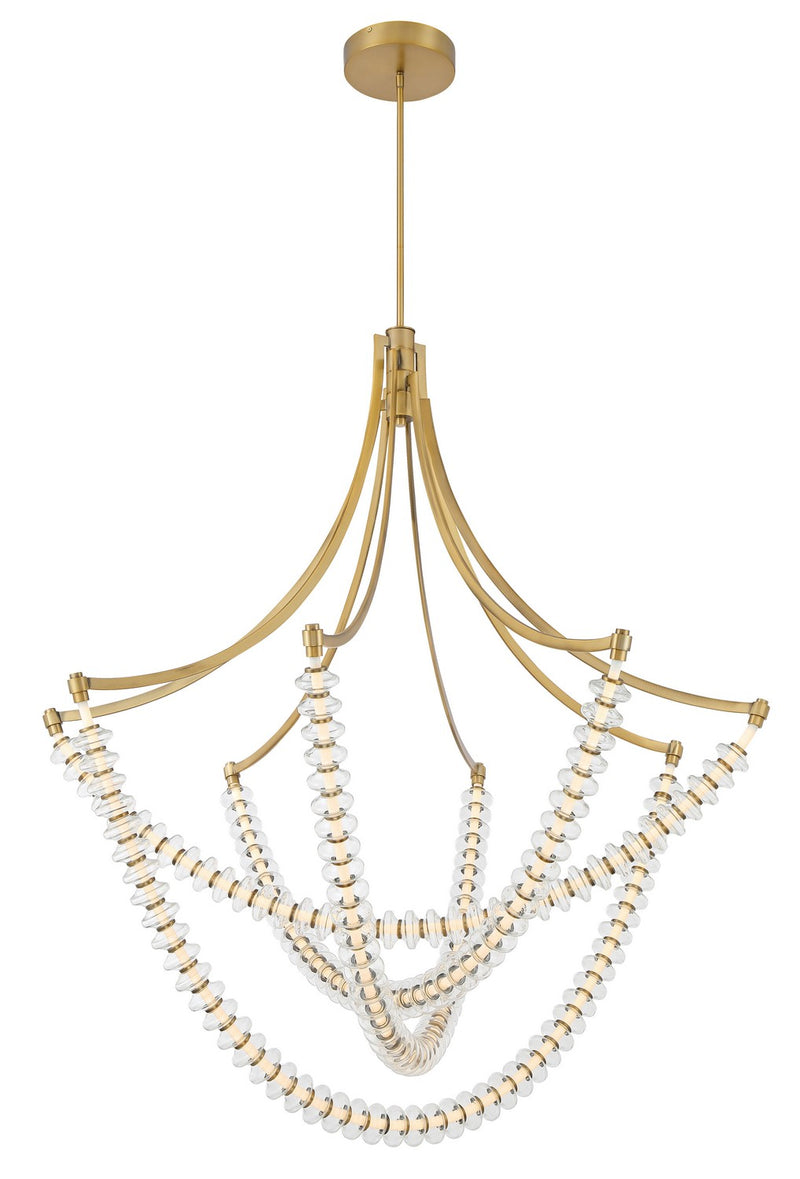 LED Chandelier<br /><span style="color:#4AB0CE;">Entrega: 4-10 dias en USA</span><br /><span style="color:#4AB0CE;font-size:60%;">PREGUNTE POR ENTREGA EN PANAMA</span><br />Collection: Pearl<br />Finish: Legacy Brass