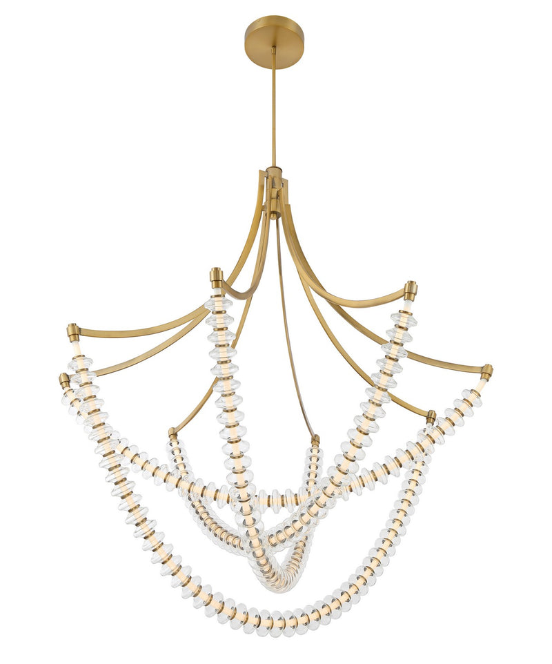 LED Chandelier<br /><span style="color:#4AB0CE;">Entrega: 2-3 semanas en USA</span><br /><span style="color:#4AB0CE;font-size:60%;">PREGUNTE POR ENTREGA EN PANAMA</span><br />Collection: Pearl<br />Finish: Legacy Brass