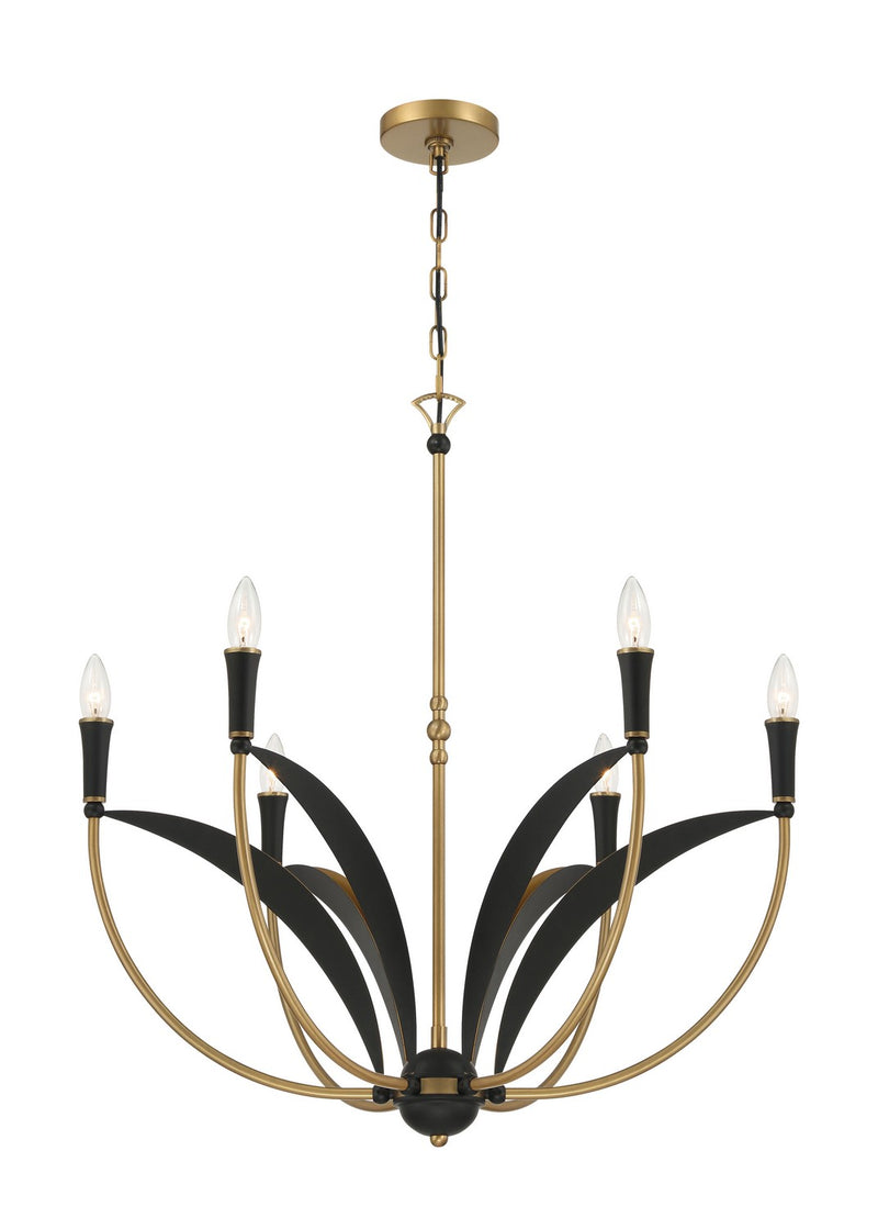 Six Light Chandelier<br /><span style="color:#4AB0CE;">Entrega: 7-8 semanas en USA</span><br /><span style="color:#4AB0CE;font-size:60%;">PREGUNTE POR ENTREGA EN PANAMA</span><br />Collection: Miller<br />Finish: Legacy Brass