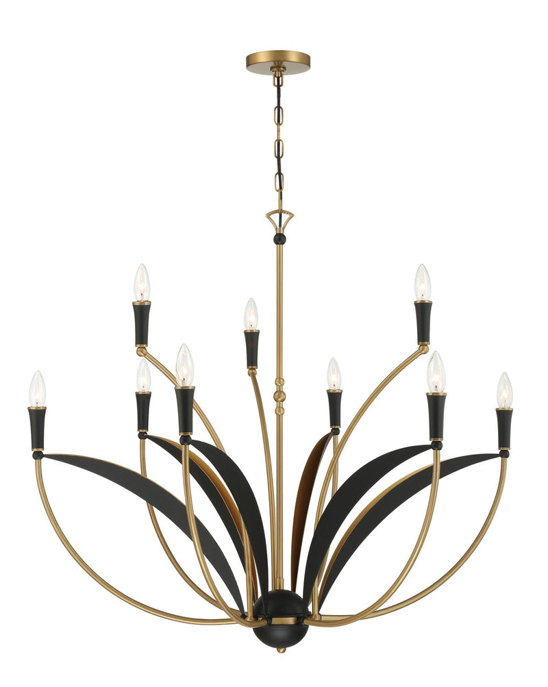 Nine Light Chandelier<br /><span style="color:#4AB0CE;">Entrega: 4-10 dias en USA</span><br /><span style="color:#4AB0CE;font-size:60%;">PREGUNTE POR ENTREGA EN PANAMA</span><br />Collection: Miller<br />Finish: Legacy Brass