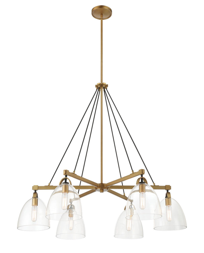 Six Light Chandelier<br /><span style="color:#4AB0CE;">Entrega: 4-10 dias en USA</span><br /><span style="color:#4AB0CE;font-size:60%;">PREGUNTE POR ENTREGA EN PANAMA</span><br />Collection: Sommersby<br />Finish: Legacy Brass