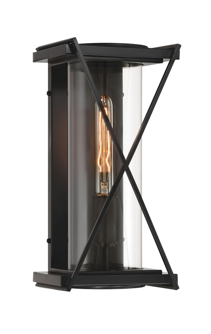 One Light Outdoor Wall Sconce<br /><span style="color:#4AB0CE;">Entrega: 4-10 dias en USA</span><br /><span style="color:#4AB0CE;font-size:60%;">PREGUNTE POR ENTREGA EN PANAMA</span><br />Collection: Rockhill<br />Finish: Dark Matte Black
