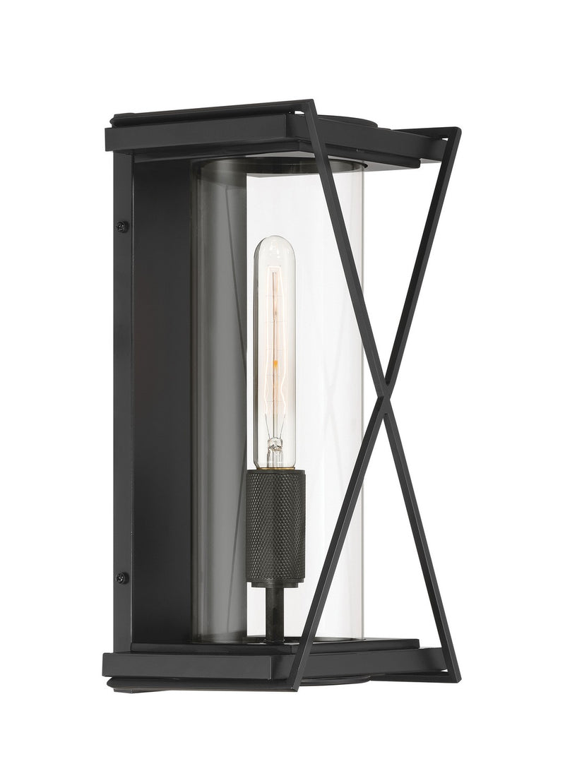 One Light Outdoor Wall Sconce<br /><span style="color:#4AB0CE;">Entrega: 4-10 dias en USA</span><br /><span style="color:#4AB0CE;font-size:60%;">PREGUNTE POR ENTREGA EN PANAMA</span><br />Collection: Rockhill<br />Finish: Dark Matte Black