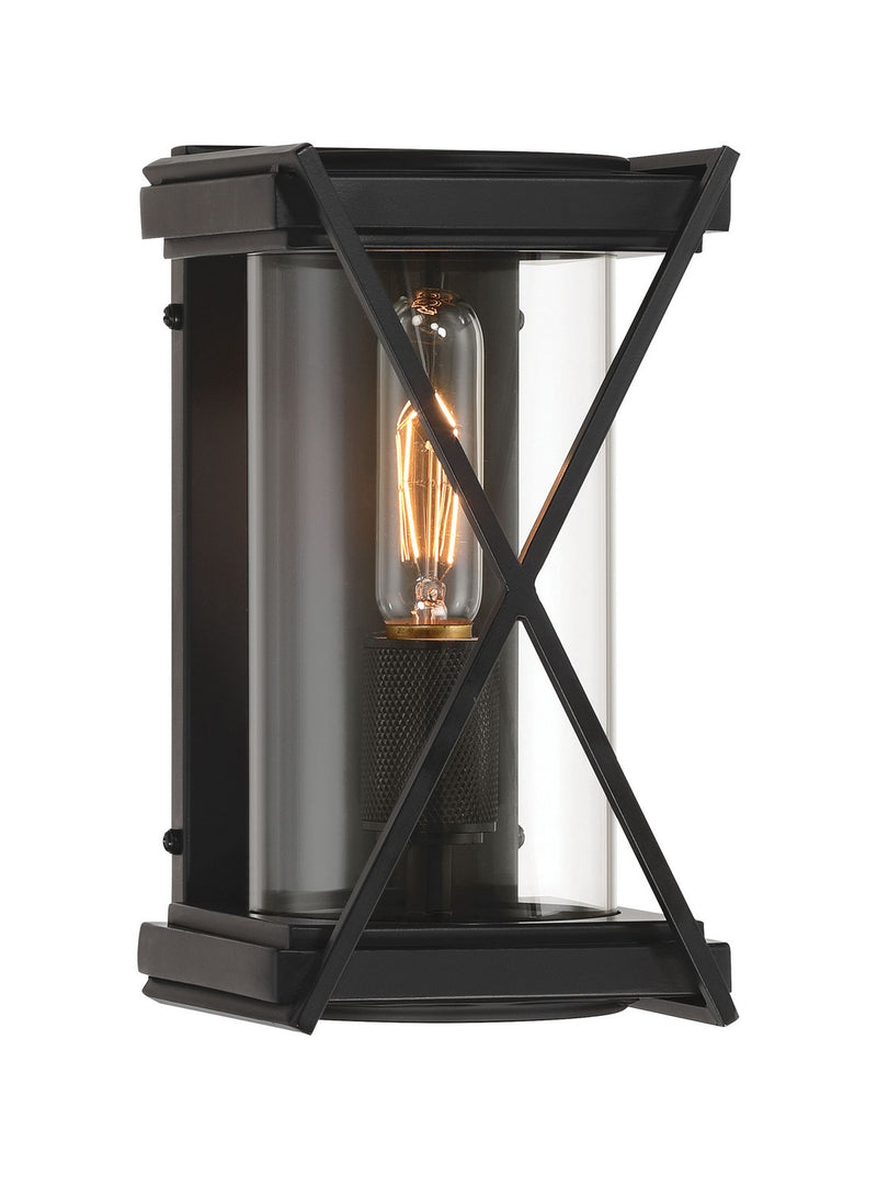 One Light Outdoor Wall Sconce<br /><span style="color:#4AB0CE;">Entrega: 4-10 dias en USA</span><br /><span style="color:#4AB0CE;font-size:60%;">PREGUNTE POR ENTREGA EN PANAMA</span><br />Collection: Rockhill<br />Finish: Dark Matte Black