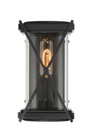 One Light Outdoor Wall Sconce<br /><span style="color:#4AB0CE;">Entrega: 4-10 dias en USA</span><br /><span style="color:#4AB0CE;font-size:60%;">PREGUNTE POR ENTREGA EN PANAMA</span><br />Collection: Rockhill<br />Finish: Dark Matte Black