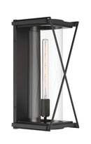 One Light Outdoor Wall Sconce<br /><span style="color:#4AB0CE;">Entrega: 4-10 dias en USA</span><br /><span style="color:#4AB0CE;font-size:60%;">PREGUNTE POR ENTREGA EN PANAMA</span><br />Collection: Rockhill<br />Finish: Dark Matte Black