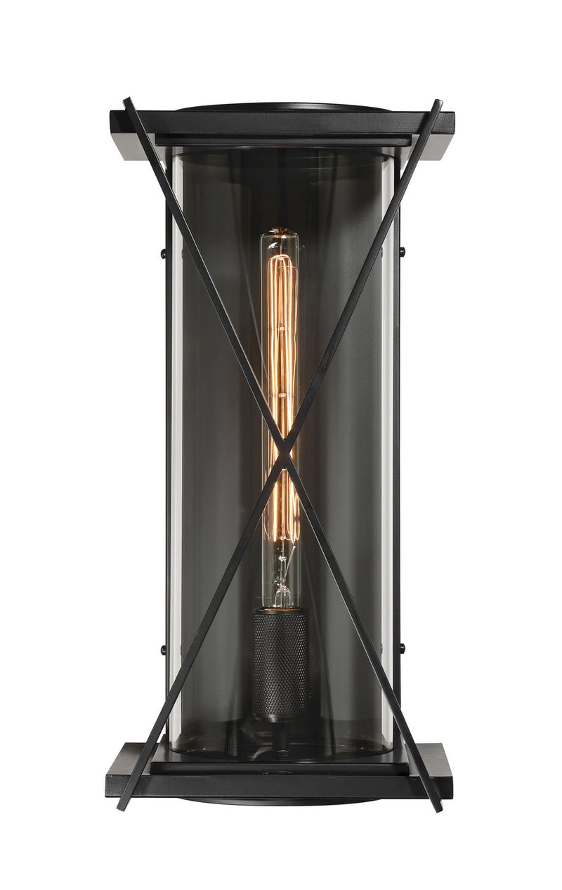 One Light Outdoor Wall Sconce<br /><span style="color:#4AB0CE;">Entrega: 4-10 dias en USA</span><br /><span style="color:#4AB0CE;font-size:60%;">PREGUNTE POR ENTREGA EN PANAMA</span><br />Collection: Rockhill<br />Finish: Dark Matte Black