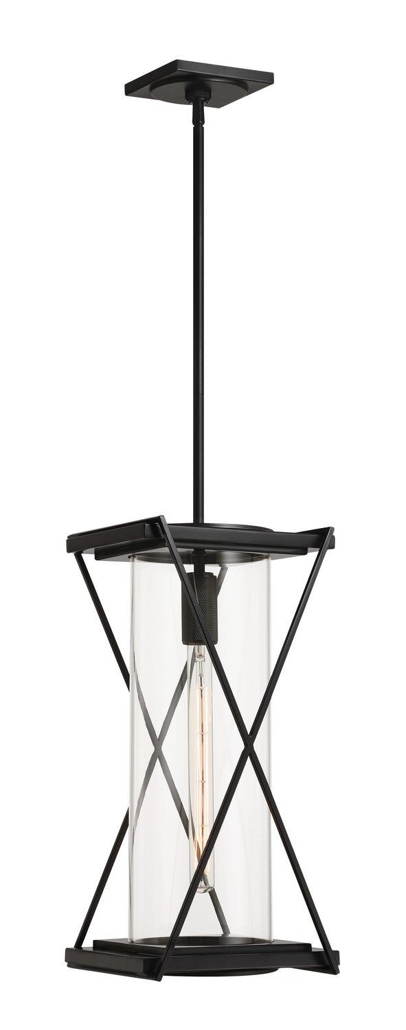 One Light Outdoor Pendant<br /><span style="color:#4AB0CE;">Entrega: 4-10 dias en USA</span><br /><span style="color:#4AB0CE;font-size:60%;">PREGUNTE POR ENTREGA EN PANAMA</span><br />Collection: Rockhill<br />Finish: Dark Matte Black