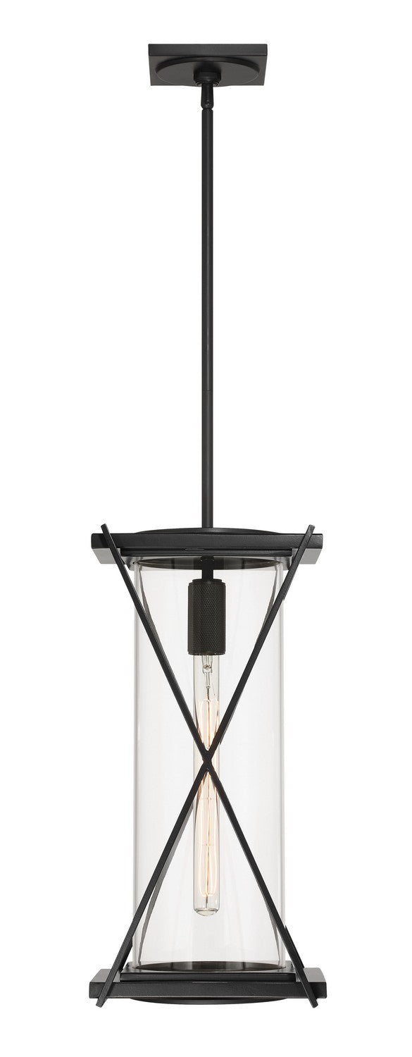 One Light Outdoor Pendant<br /><span style="color:#4AB0CE;">Entrega: 4-10 dias en USA</span><br /><span style="color:#4AB0CE;font-size:60%;">PREGUNTE POR ENTREGA EN PANAMA</span><br />Collection: Rockhill<br />Finish: Dark Matte Black
