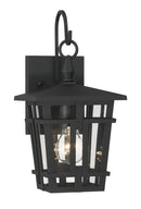 One Light Outdoor Wall Sconce<br /><span style="color:#4AB0CE;">Entrega: 4-10 dias en USA</span><br /><span style="color:#4AB0CE;font-size:60%;">PREGUNTE POR ENTREGA EN PANAMA</span><br />Collection: Fieldstone<br />Finish: Sand Coal Black