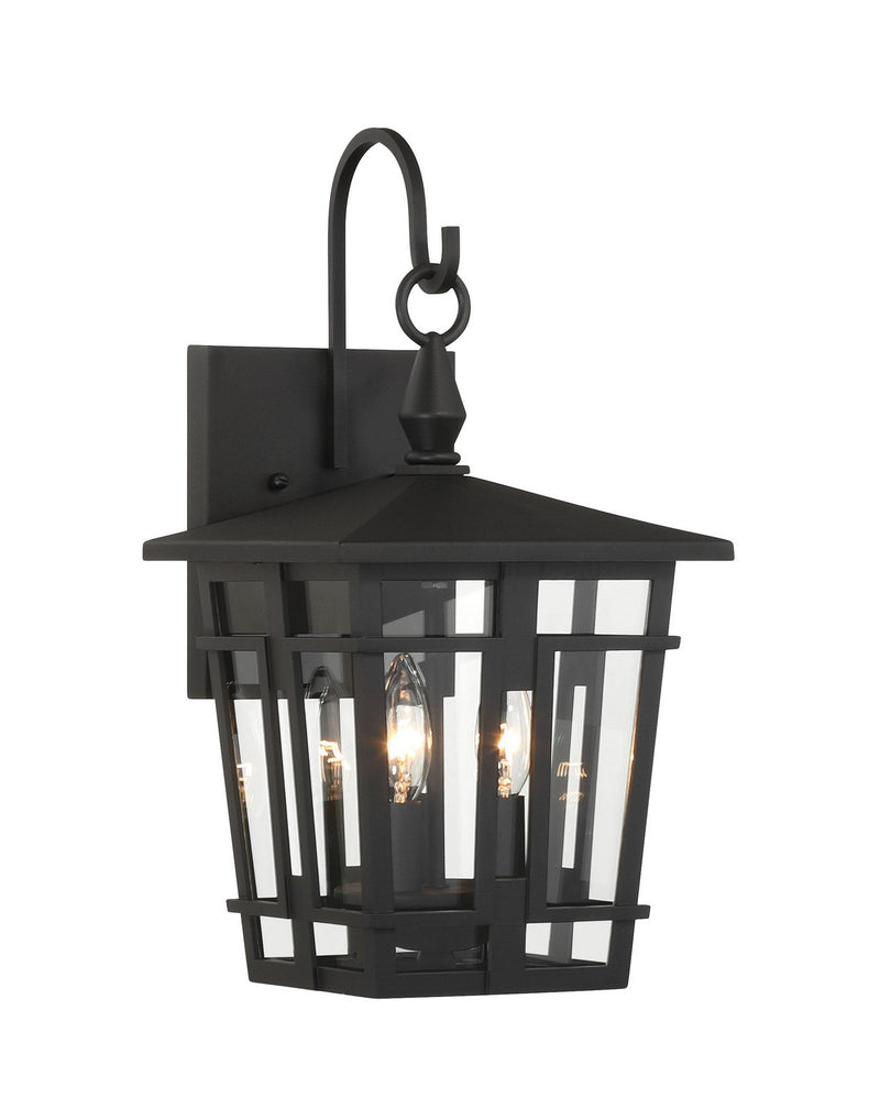 Three Light Outdoor Wall Sconce<br /><span style="color:#4AB0CE;">Entrega: 4-10 dias en USA</span><br /><span style="color:#4AB0CE;font-size:60%;">PREGUNTE POR ENTREGA EN PANAMA</span><br />Collection: Fieldstone<br />Finish: Sand Coal Black