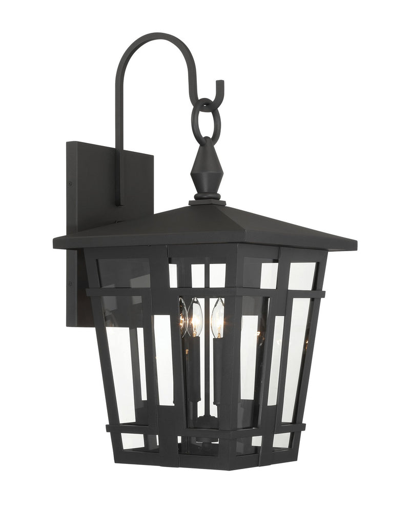 Four Light Outdoor Wall Sconce<br /><span style="color:#4AB0CE;">Entrega: 4-10 dias en USA</span><br /><span style="color:#4AB0CE;font-size:60%;">PREGUNTE POR ENTREGA EN PANAMA</span><br />Collection: Fieldstone<br />Finish: Sand Coal Black