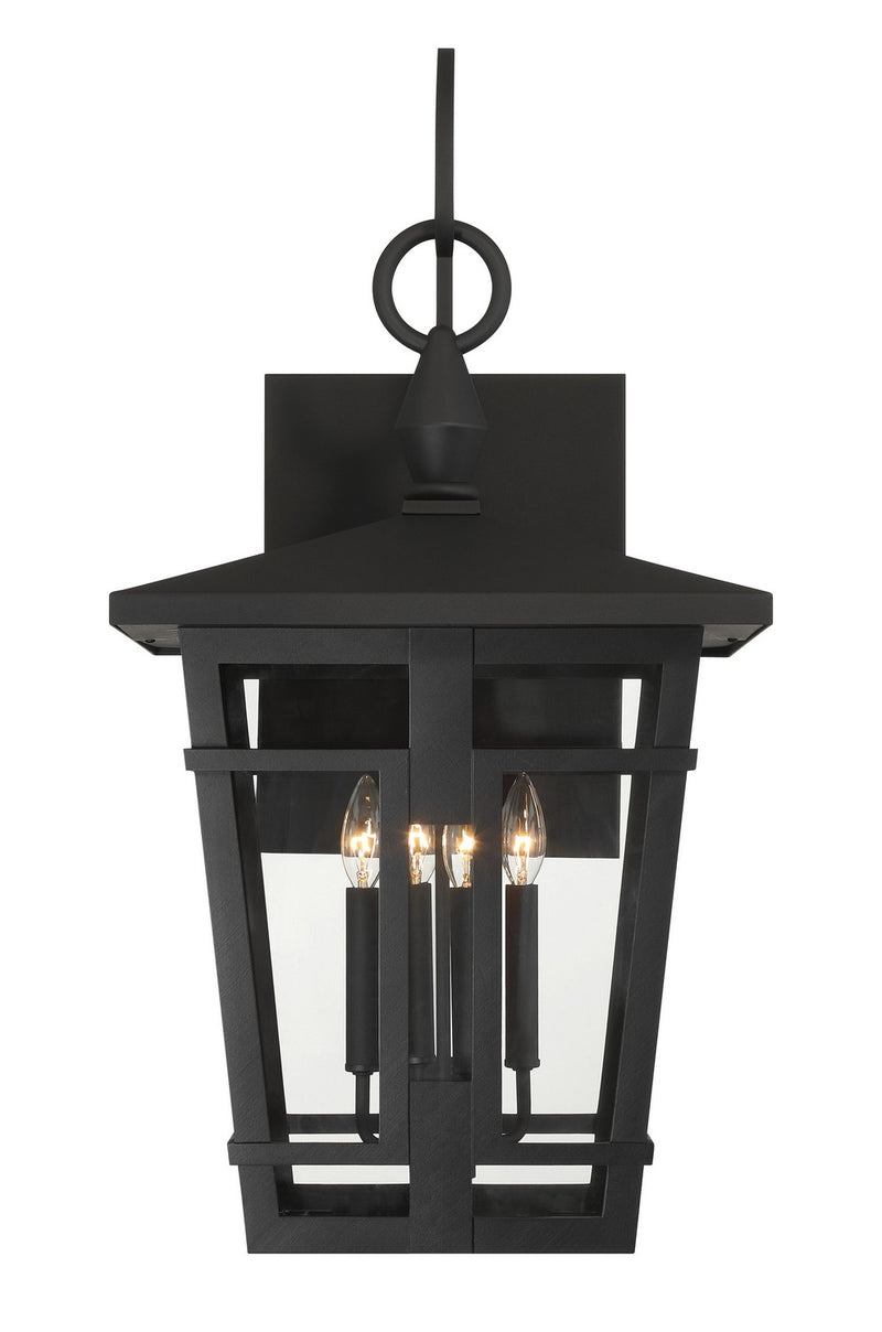 Four Light Outdoor Wall Sconce<br /><span style="color:#4AB0CE;">Entrega: 4-10 dias en USA</span><br /><span style="color:#4AB0CE;font-size:60%;">PREGUNTE POR ENTREGA EN PANAMA</span><br />Collection: Fieldstone<br />Finish: Sand Coal Black