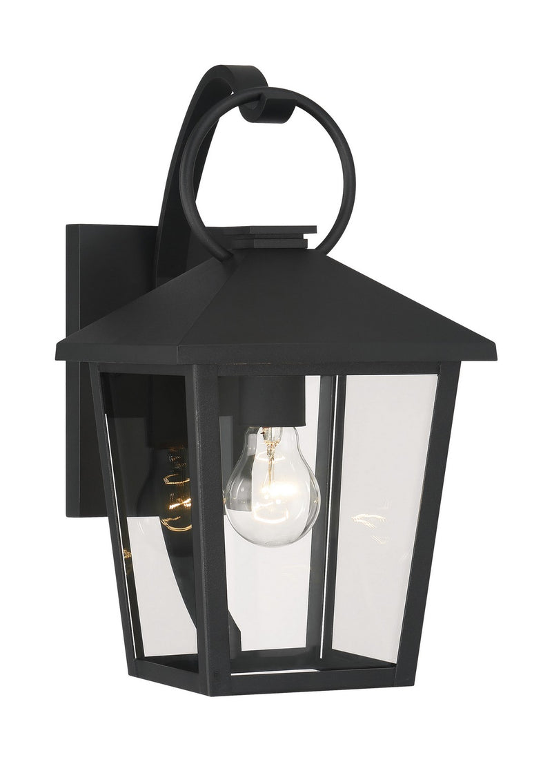 One Light Outdoor Wall Sconce<br /><span style="color:#4AB0CE;">Entrega: 4-10 dias en USA</span><br /><span style="color:#4AB0CE;font-size:60%;">PREGUNTE POR ENTREGA EN PANAMA</span><br />Collection: Parkside<br />Finish: Sand Coal Black