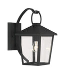 One Light Outdoor Wall Sconce<br /><span style="color:#4AB0CE;">Entrega: 4-10 dias en USA</span><br /><span style="color:#4AB0CE;font-size:60%;">PREGUNTE POR ENTREGA EN PANAMA</span><br />Collection: Parkside<br />Finish: Sand Coal Black