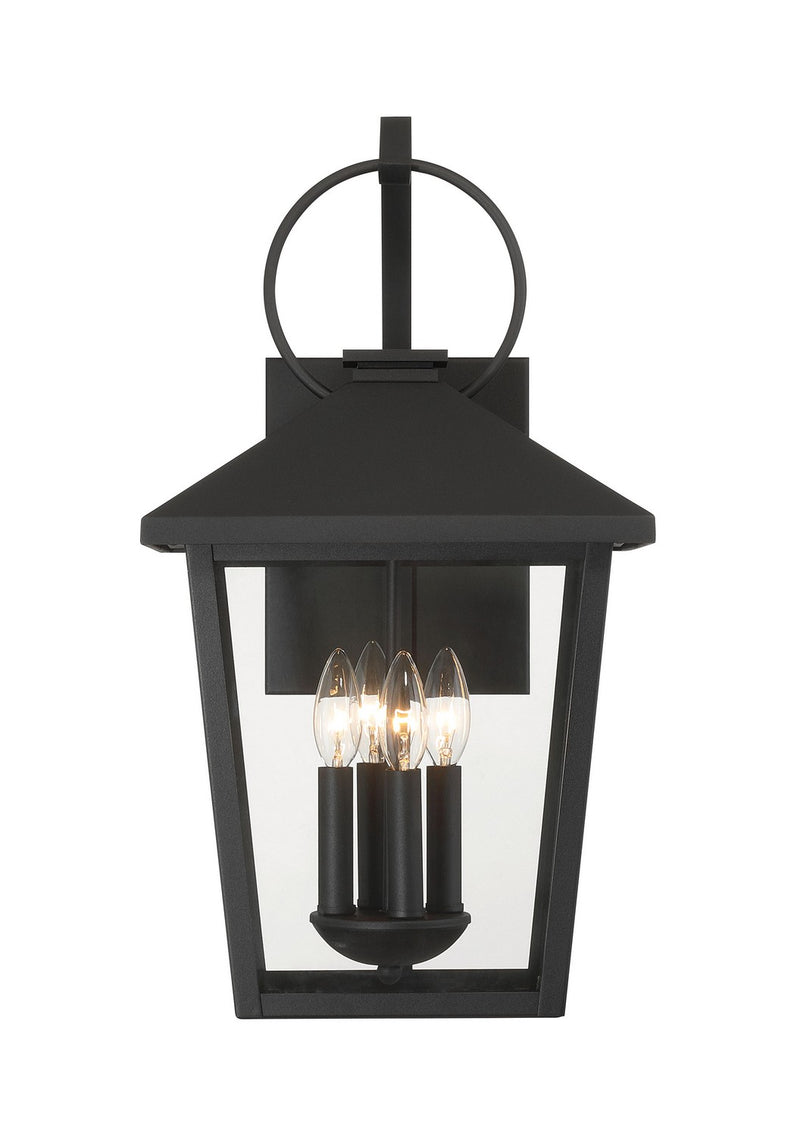 Four Light Outdoor Wall Sconce<br /><span style="color:#4AB0CE;">Entrega: 4-10 dias en USA</span><br /><span style="color:#4AB0CE;font-size:60%;">PREGUNTE POR ENTREGA EN PANAMA</span><br />Collection: Parkside<br />Finish: Sand Coal Black