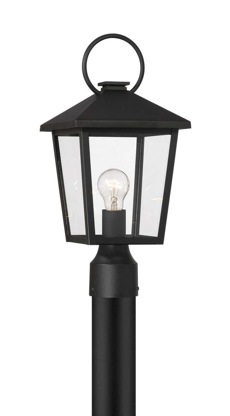 One Light Outdoor Post Mount<br /><span style="color:#4AB0CE;">Entrega: 4-10 dias en USA</span><br /><span style="color:#4AB0CE;font-size:60%;">PREGUNTE POR ENTREGA EN PANAMA</span><br />Collection: Parkside<br />Finish: Sand Coal Black