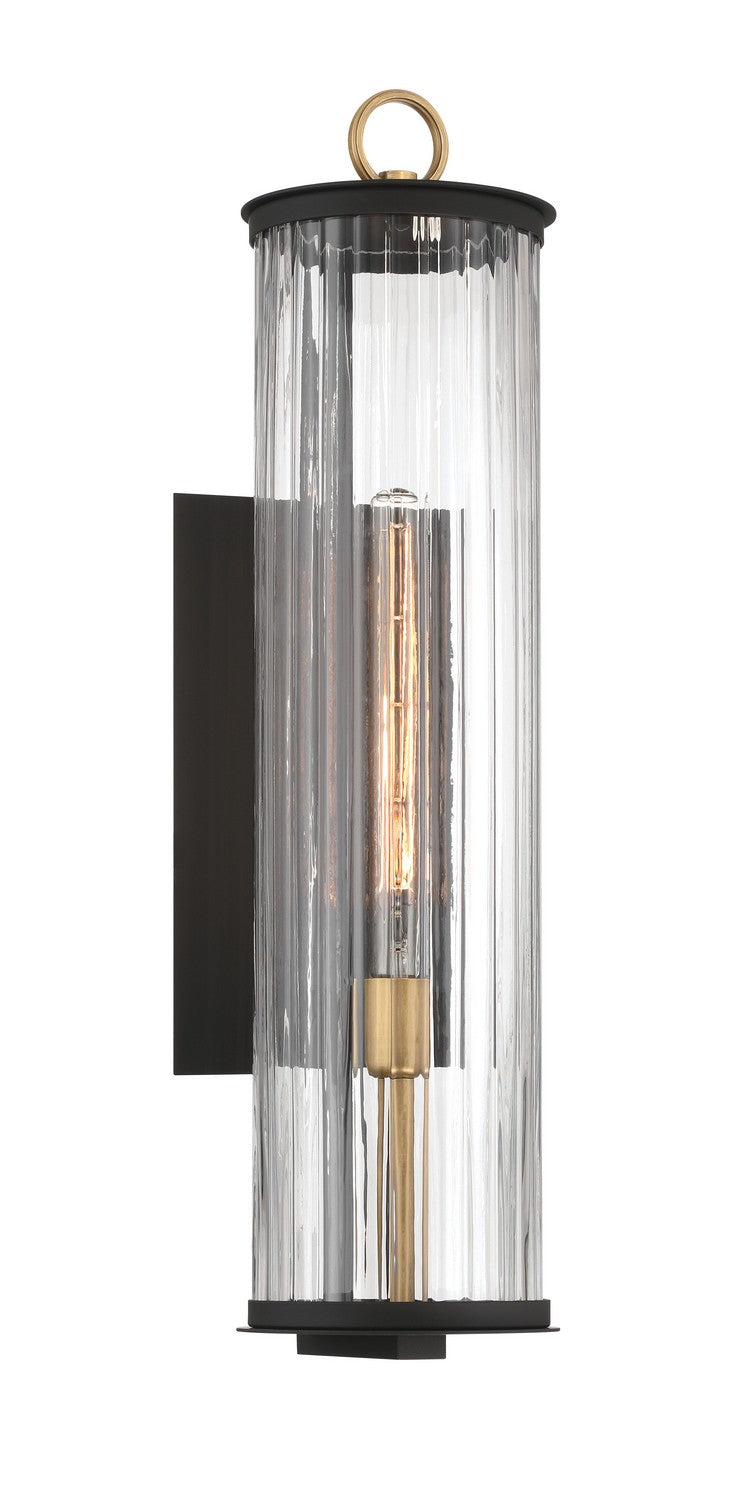One Light Outdoor Wall Sconce<br /><span style="color:#4AB0CE;">Entrega: 4-10 dias en USA</span><br /><span style="color:#4AB0CE;font-size:60%;">PREGUNTE POR ENTREGA EN PANAMA</span><br />Collection: Cara<br />Finish: Dark Matte Black