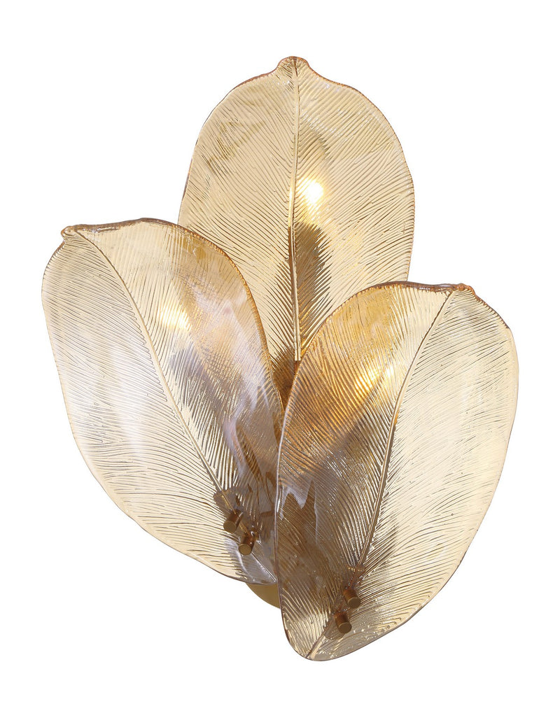 Three Light Wall Sconce<br /><span style="color:#4AB0CE;">Entrega: 4-10 dias en USA</span><br /><span style="color:#4AB0CE;font-size:60%;">PREGUNTE POR ENTREGA EN PANAMA</span><br />Collection: Orchid<br />Finish: Legacy Brass