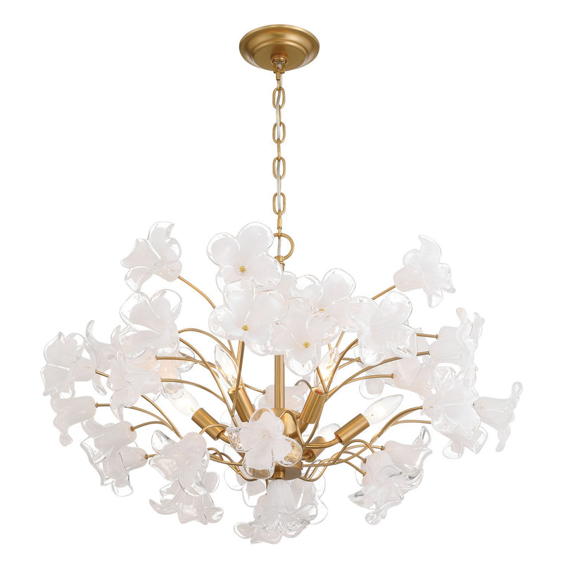 Six Light Chandelier<br /><span style="color:#4AB0CE;">Entrega: 4-10 dias en USA</span><br /><span style="color:#4AB0CE;font-size:60%;">PREGUNTE POR ENTREGA EN PANAMA</span><br />Collection: Bloome<br />Finish: Legacy Brass