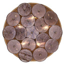 Five Light Flush Mount<br /><span style="color:#4AB0CE;">Entrega: 4-10 dias en USA</span><br /><span style="color:#4AB0CE;font-size:60%;">PREGUNTE POR ENTREGA EN PANAMA</span><br />Collection: HORTENSIA<br />Finish: Polished Winter Brass