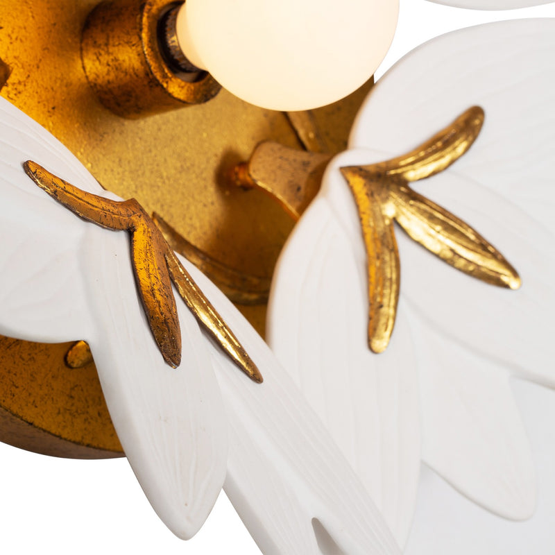 One Light Wall Sconce<br /><span style="color:#4AB0CE;">Entrega: 1-2 semanas en USA</span><br /><span style="color:#4AB0CE;font-size:60%;">PREGUNTE POR ENTREGA EN PANAMA</span><br />Collection: BLOOM<br />Finish: Oxidized Gold Leaf