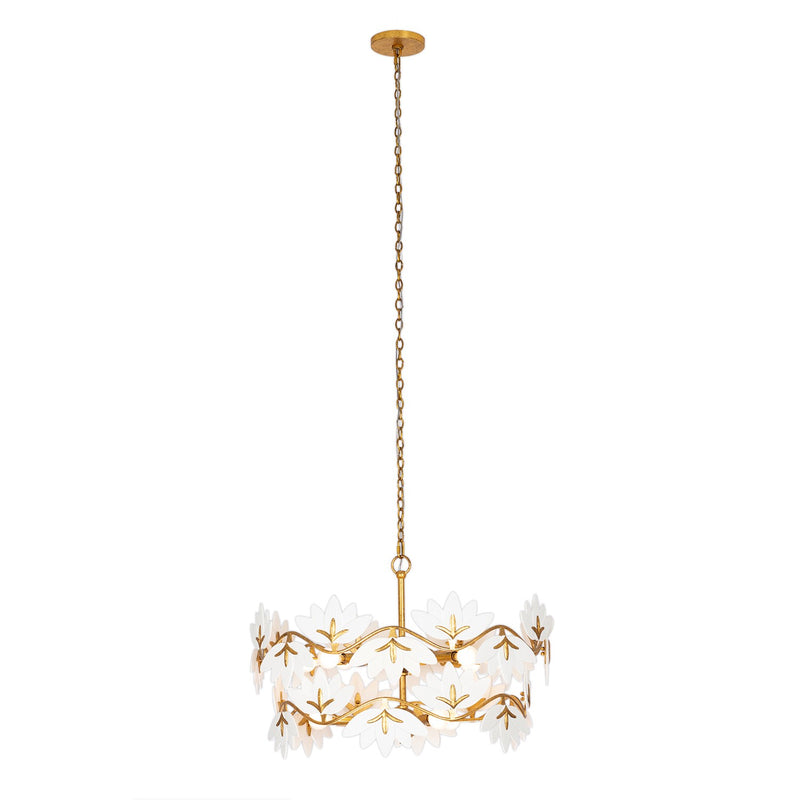 11 Light Chandelier<br /><span style="color:#4AB0CE;">Entrega: 1-2 semanas en USA</span><br /><span style="color:#4AB0CE;font-size:60%;">PREGUNTE POR ENTREGA EN PANAMA</span><br />Collection: BLOOM<br />Finish: Oxidized Gold Leaf