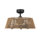 24"Ceiling Fan<br /><span style="color:#4AB0CE;">Entrega: 4-10 dias en USA</span><br /><span style="color:#4AB0CE;font-size:60%;">PREGUNTE POR ENTREGA EN PANAMA</span><br />Collection: Isla<br />Finish: Matte Black/Braided Rope