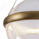 LED Chandelier<br /><span style="color:#4AB0CE;">Entrega: 4-10 dias en USA</span><br /><span style="color:#4AB0CE;font-size:60%;">PREGUNTE POR ENTREGA EN PANAMA</span><br />Collection: Taurus<br />Finish: Vintage Brass/Clear Ribbed Glass