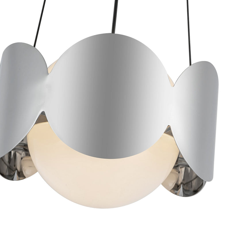 One Light Chandelier<br /><span style="color:#4AB0CE;">Entrega: 4-10 dias en USA</span><br /><span style="color:#4AB0CE;font-size:60%;">PREGUNTE POR ENTREGA EN PANAMA</span><br />Collection: Ciel<br />Finish: Chrome/Opal Glass
