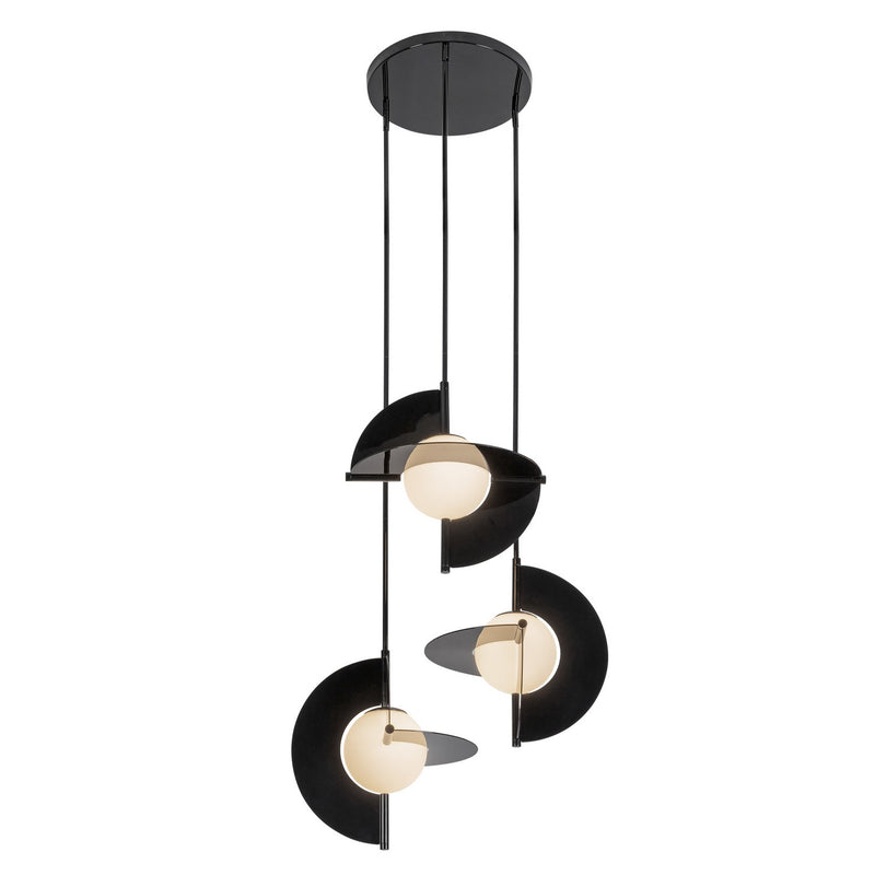 LED Chandelier<br /><span style="color:#4AB0CE;">Entrega: 4-10 dias en USA</span><br /><span style="color:#4AB0CE;font-size:60%;">PREGUNTE POR ENTREGA EN PANAMA</span><br />Collection: Scorpio<br />Finish: Glossy Black/Opal Glass