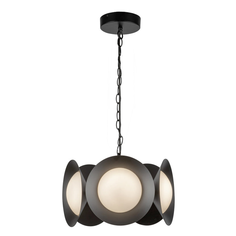 LED Chandelier<br /><span style="color:#4AB0CE;">Entrega: 4-10 dias en USA</span><br /><span style="color:#4AB0CE;font-size:60%;">PREGUNTE POR ENTREGA EN PANAMA</span><br />Collection: Cleo<br />Finish: Black/Opal Glass