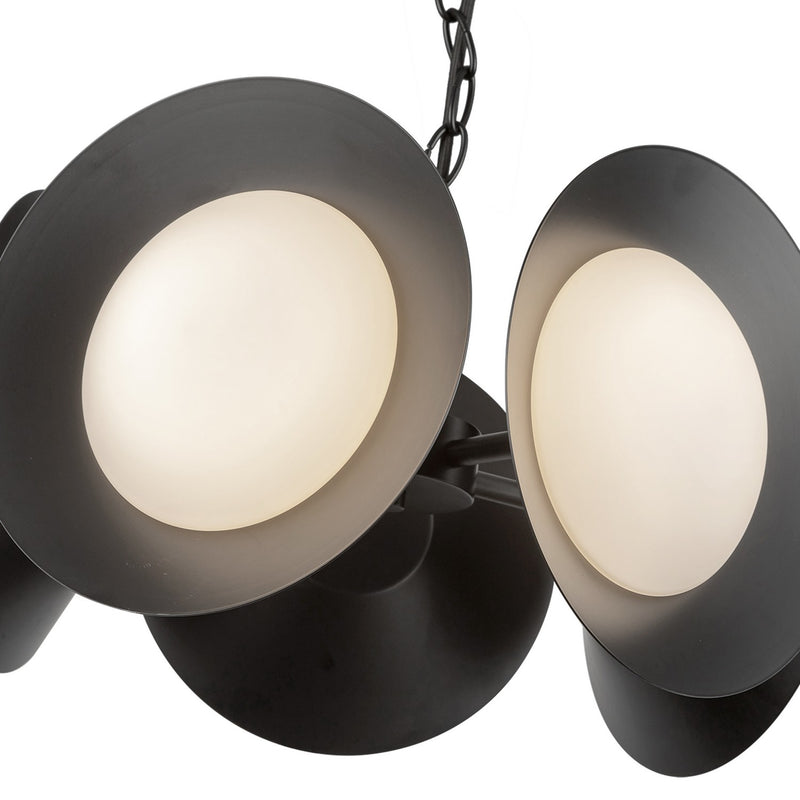 LED Chandelier<br /><span style="color:#4AB0CE;">Entrega: 4-10 dias en USA</span><br /><span style="color:#4AB0CE;font-size:60%;">PREGUNTE POR ENTREGA EN PANAMA</span><br />Collection: Cleo<br />Finish: Black/Opal Glass