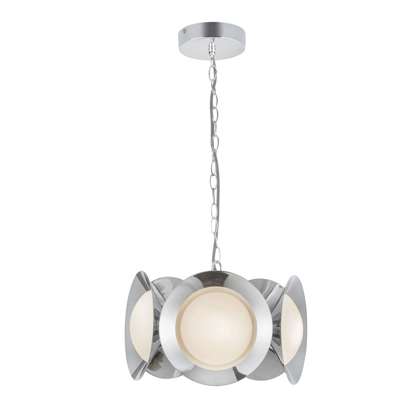 LED Chandelier<br /><span style="color:#4AB0CE;">Entrega: 4-10 dias en USA</span><br /><span style="color:#4AB0CE;font-size:60%;">PREGUNTE POR ENTREGA EN PANAMA</span><br />Collection: Cleo<br />Finish: Chrome/Opal Glass