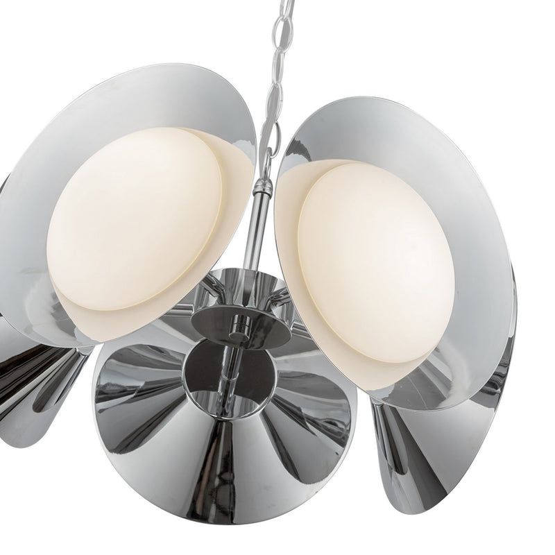 LED Chandelier<br /><span style="color:#4AB0CE;">Entrega: 4-10 dias en USA</span><br /><span style="color:#4AB0CE;font-size:60%;">PREGUNTE POR ENTREGA EN PANAMA</span><br />Collection: Cleo<br />Finish: Chrome/Opal Glass