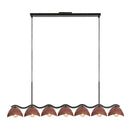 Seven Light Linear Pendant<br /><span style="color:#4AB0CE;">Entrega: 4-10 dias en USA</span><br /><span style="color:#4AB0CE;font-size:60%;">PREGUNTE POR ENTREGA EN PANAMA</span><br />Collection: Atlas<br />Finish: Black/Burgundy