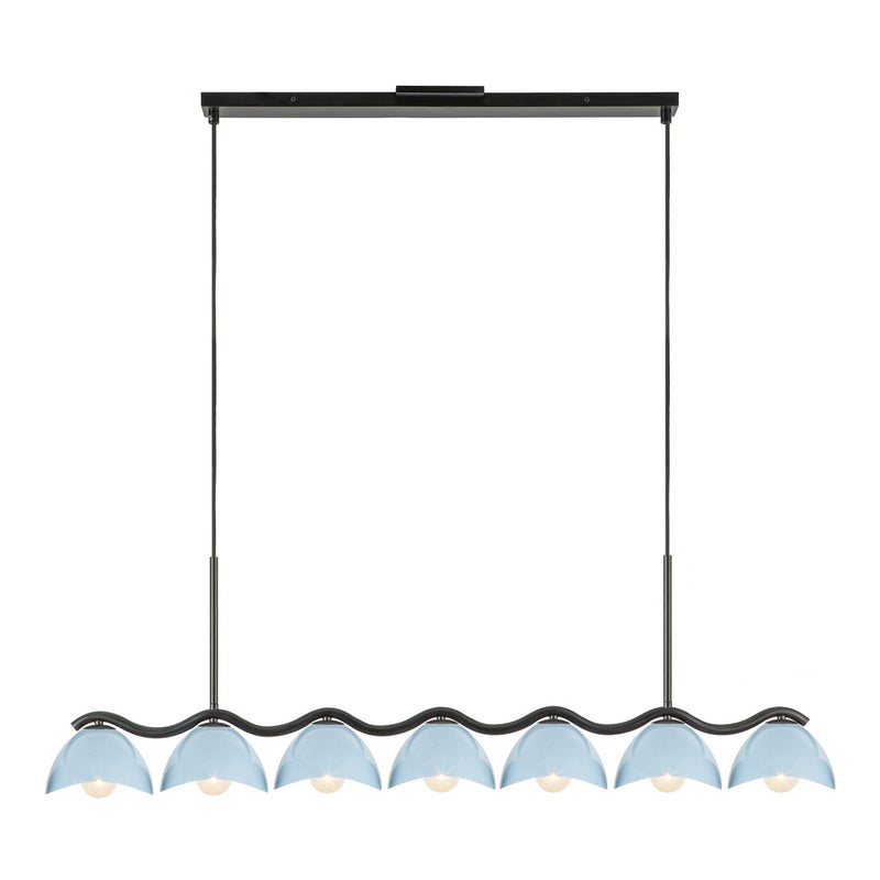 Seven Light Linear Pendant<br /><span style="color:#4AB0CE;">Entrega: 4-10 dias en USA</span><br /><span style="color:#4AB0CE;font-size:60%;">PREGUNTE POR ENTREGA EN PANAMA</span><br />Collection: Atlas<br />Finish: Black/Cerulean