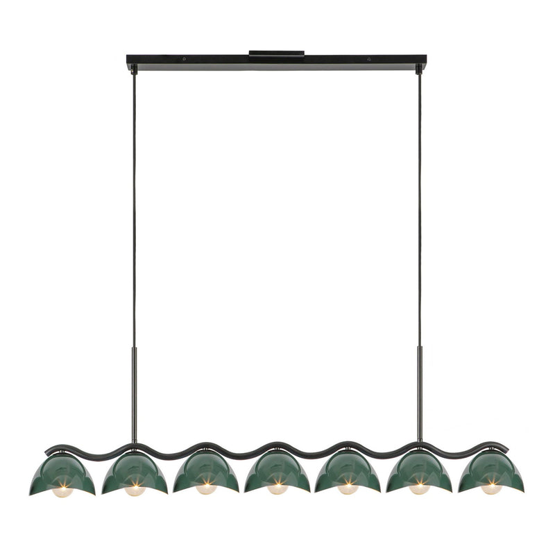 Seven Light Linear Pendant<br /><span style="color:#4AB0CE;">Entrega: 4-10 dias en USA</span><br /><span style="color:#4AB0CE;font-size:60%;">PREGUNTE POR ENTREGA EN PANAMA</span><br />Collection: Atlas<br />Finish: Black/Pine Green